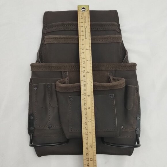 Graintex Professional Tool Nail Pocket Pouch Tanned Brown leather - Picture 5 of 6